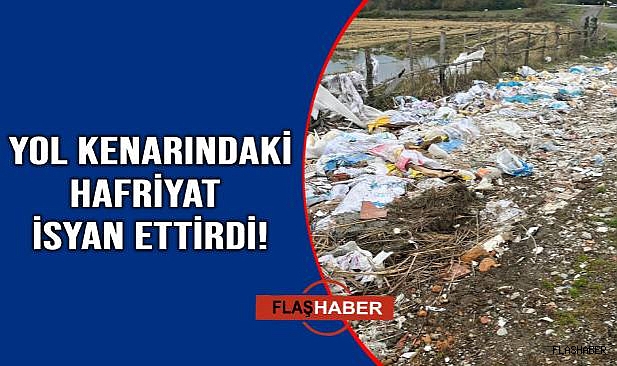 Yol kenarına hafriyat döktüler