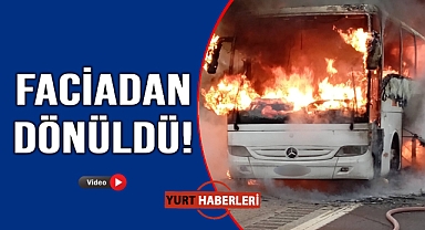 Yolcu otobüsü alev topuna döndü