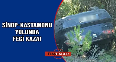 Yoldan çıkan otomobil takla attı