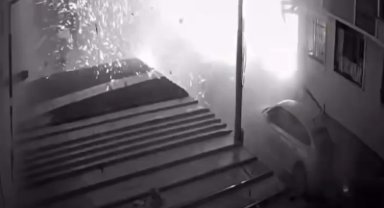 13 kişinin yaralandığı doğal gaz patlaması kamerada