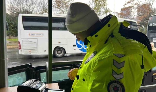 15 Temmuz Otogarı'nda kış lastiği denetimi