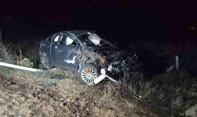 Amasya'da otomobil tarlaya uçtu: 1 ölü