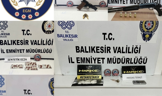 Balıkesir'de ruhsatsız silahlar ve uyuşturucu ele geçirildi