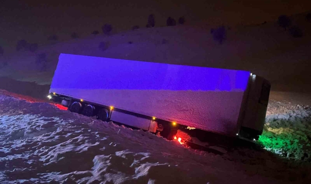 Bingöl&#039;de balık yüklü tır yoldan çıktı: 1 yaralı
