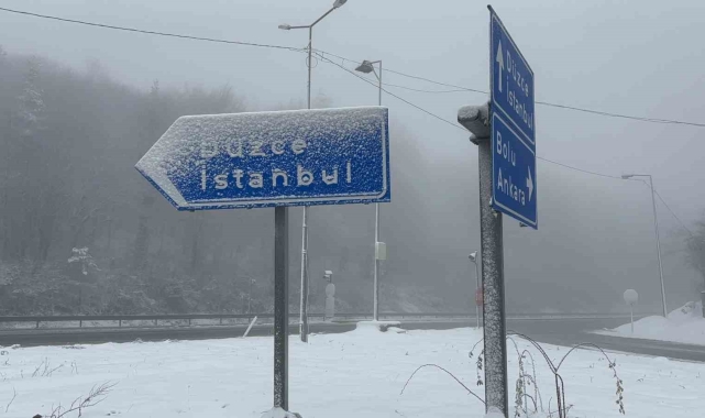 Bolu Dağı'nda kar yağışı ve sis etkili oluyor