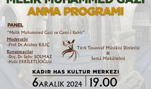 Büyükşehir, Melik Muhammed Gazi'yi anacak