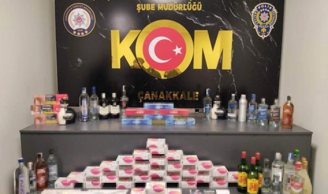 Çanakkale'de kaçak alkol ve sigara operasyonu