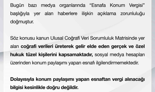 Çevre, Şehircilik ve İklim Değişikliği Bakanlığından "konum vergisi" açıklaması
