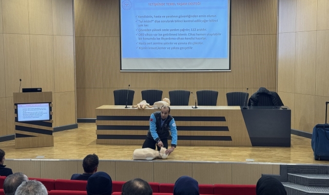 Çorum Belediyesi zabıta ve özel güvenlik personeline ilkyardım eğitimi