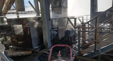 Düzce'de çimento fabrikasında çıkan yangın söndürüldü