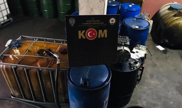 Düzce'de bin 230 litre kaçak akaryakıt ele geçirildi