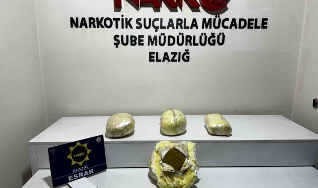 Elazığ&#039;da 7 kilo esrar ele geçirildi: 1 gözaltı