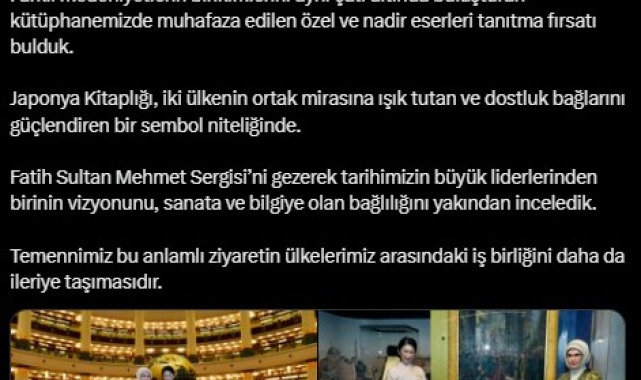 Emine Erdoğan'dan Japonya Veliaht Prensesi Akishino ile görüşmesine ilişkin paylaşım: