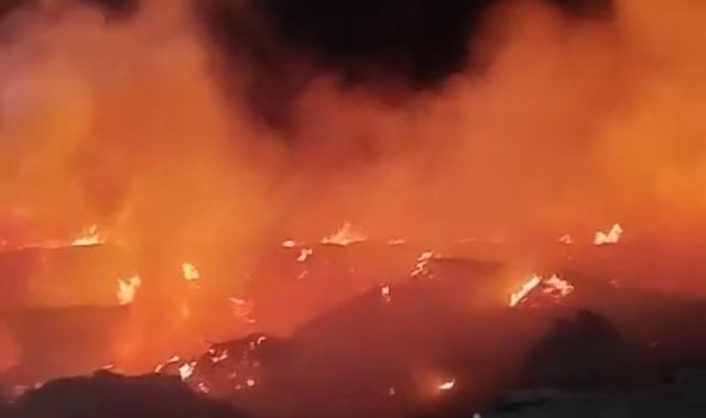 Fabrika bahçesinde çıkan yangın söndürüldü