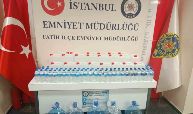 Fatih'te sahte içki operasyonu: 155 litre sahte alkol ele geçirildi