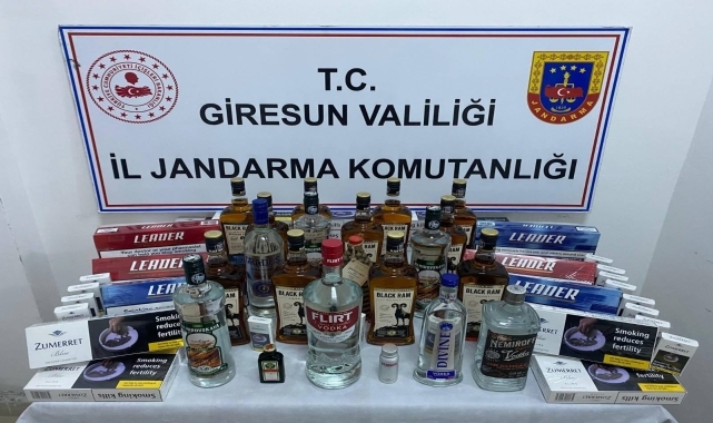 Giresun'da kaçak alkol ve sigara operasyonu
