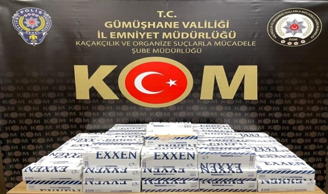 Gümüşhane'de 20 bin makaron ele geçirildi