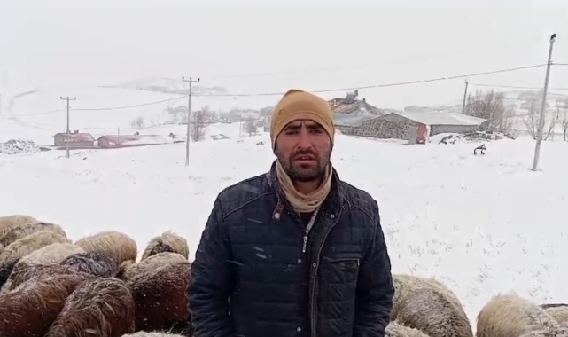 Hayvan yetiştiricilerinin 2 bin 150 rakımda zorlu kış mesaisi