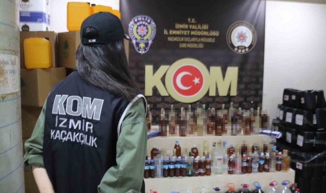 İzmir&#039;de yılbaşı öncesi emniyetten 41 ayrı sahte alkol operasyonu