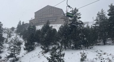 Kartalkaya'ya kar yağdı