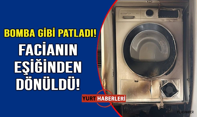 Kıyafet kurutma makinesi bomba gibi patladı