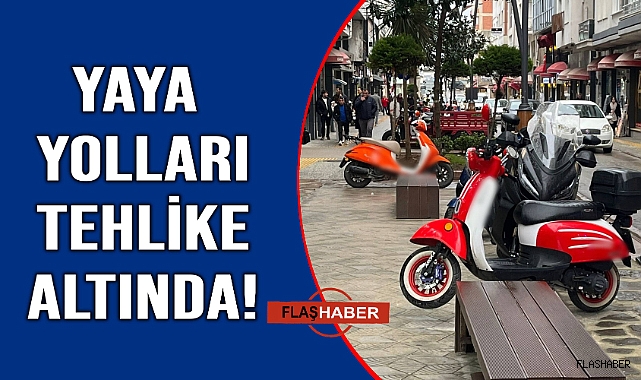 Motosikletler yaya yolundan hızla geçiyor, yayalar tedirgin