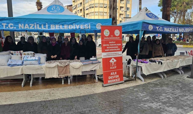 Nazilli'de kursiyerlerin sergisi büyük ilgi gördü