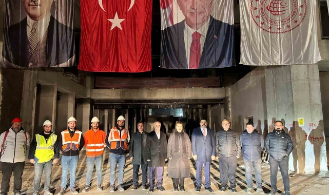 Ölmeztoprak yeni terminal binasındaki çalışmaları inceledi
