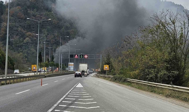 Ordu'da tünelde yangın: Trafik yarım saat durdu