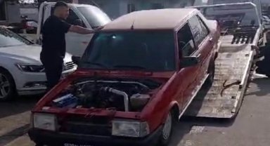 Plakasız, sigortasız ve abart egzozlu araç bağlandı