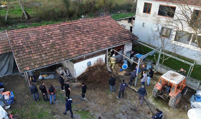 Samanlıkta çıkan yangına zamanında müdahale