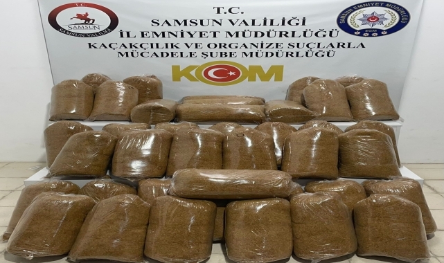 Samsun'da 200 kilogram kaçak tütün ele geçirildi, 2 zanlı yakalandı