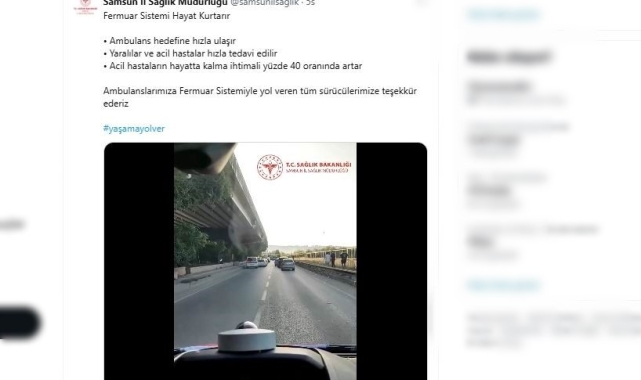 Samsun'da sürücüler, 'fermuar sistemi' ile ambulansa yol verdi