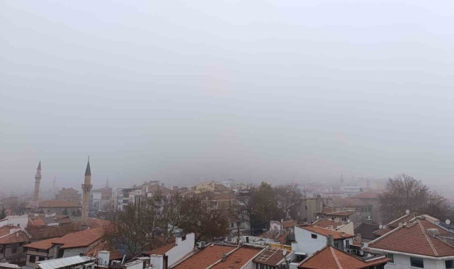 Tarihi Karahisar Kalesi sis nedeniyle gözlerden kayboldu