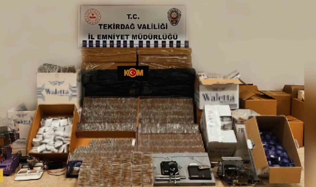 Tekirdağ'da kaçak makaron operasyonu: 235 bin makaron ele geçirildi