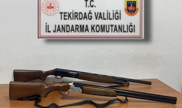 Tekirdağ'da ruhsatsız tabanca ve av tüfeği ele geçirildi