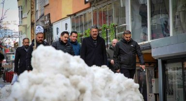Vali Çelik karla mücadele çalışmalarına inceledi