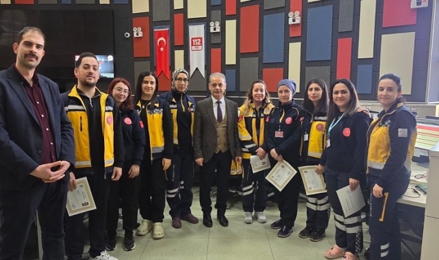 112 Acil Çağrı Merkezi çalışanlarına başarı belgesi