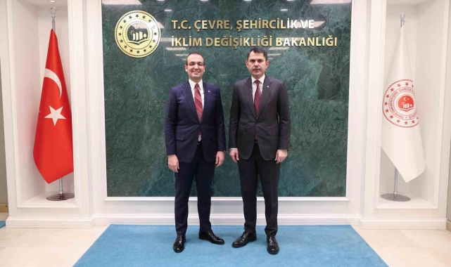 Bakan Kurum, Şişli Belediye Başkanı Şahan'ı kabul etti