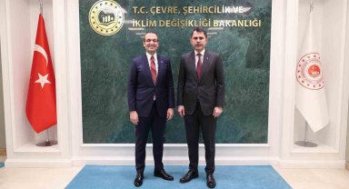 Bakan Kurum, Şişli Belediye Başkanı Şahan'ı kabul etti