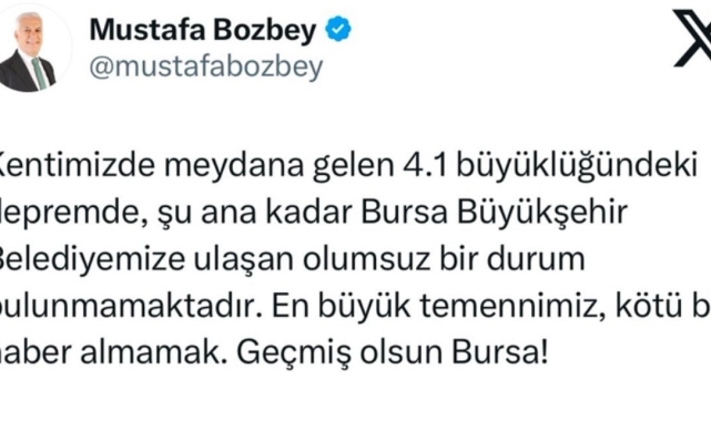 Başkan Bozbey'den deprem açıklaması...