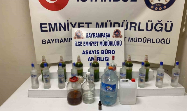 Bayrampaşa'da sahte içki imalathanesine baskın: 1 gözaltı