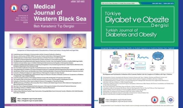 BEUN Batı Karadeniz Tıp Dergisi ile Türkiye Diyabet ve Obezite Dergisi'nin yeni sayıları yayımlandı