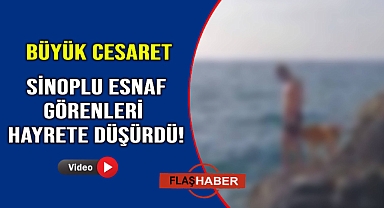 Buz gibi suya balıklama atladı