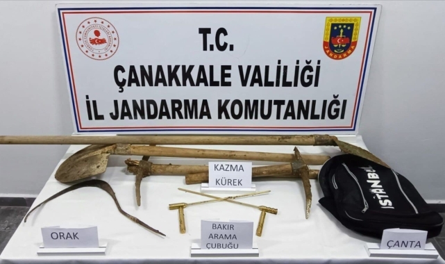 Çanakkale&#039;de kaçak kazı yapan 7 kişi suçüstü yakalandı
