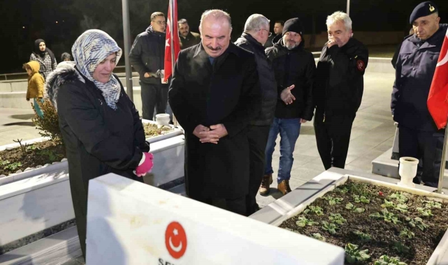 Çorum'da yılbaşı gecesi şehitler unutulmadı
