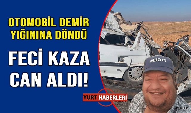 Demir yığınına dönen otomobilin sürücüsü hayatını kaybetti