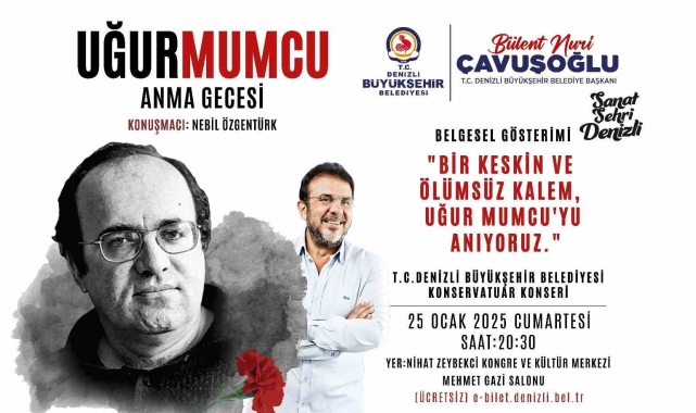 Denizli Büyükşehirden Türk basınının unutulmaz isimlerinden Uğur Mumcu'ya anma gecesi