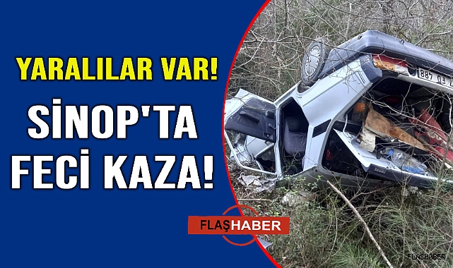 Direksiyon hakimiyeti kaybeden otomobil ormanlık alana devrildi:5 yaralı