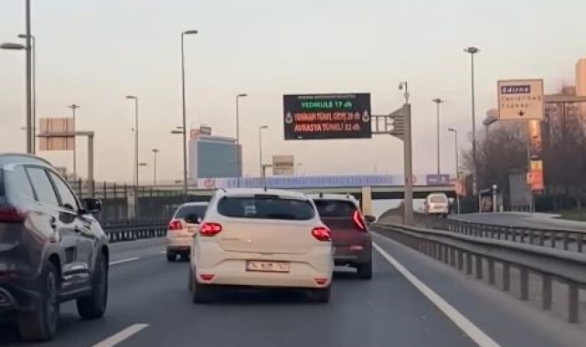 E5 Karayolunda tehlikeli hareketler kamerada